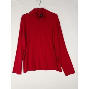 Eileen Fisher Turtleneck Sweater Womens XL Red Pullover Solid Minimalist